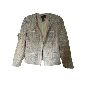 Vintage Laura Scott Pastel Tweed Spring Blazer Women's Size 8 Jacket